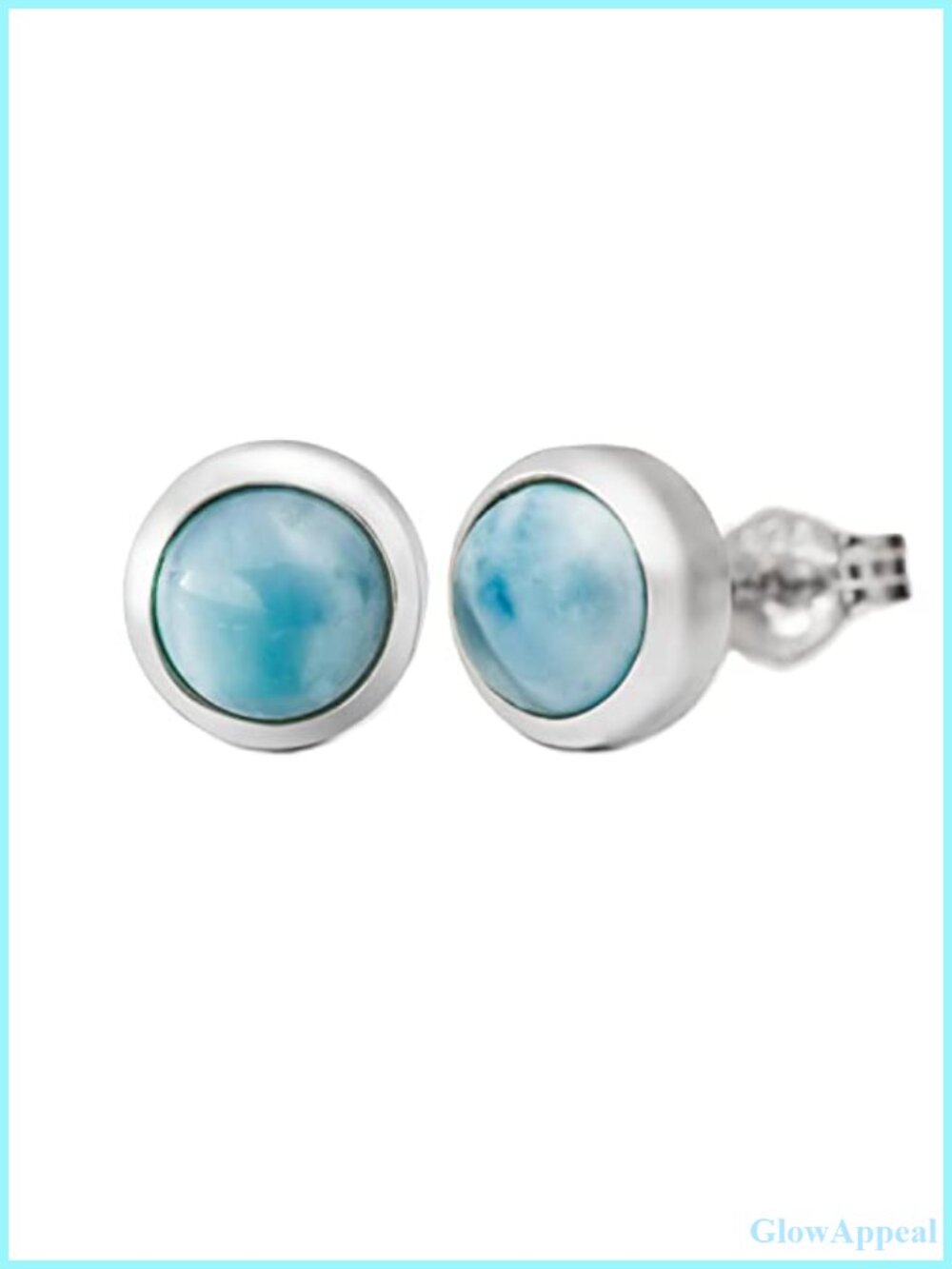 925 Sterling Silver Larimar Stud Earrings Hypoallergenic Everyday